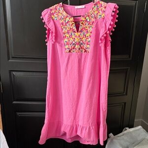 Kirundo Pink Ruffle dress - M